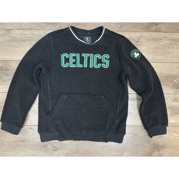 FSLL Tops - Boston Celtics NBA FSLL Sherpa  Sweatshirt Kangroo Pouch Black M
